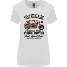 T-Shirt Vintage Classica Per Motociclista Donna Con Taglio Più Ampio