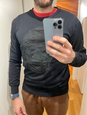 Pullover girocollo nero Zara,  Con disegno, Taglia M, cotone