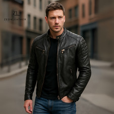 Giacca di pelle retrò Cafe