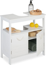 Mobile Sottolavabo Copricolonna, da Bagno, 2 Scomparti, HLP: 60 x 60 x 30 cm, Ar