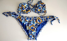 BIKINIMANIA Costume mare bikini triangolo_regolabile_tg.L_MADE IN ITALY_maiolica