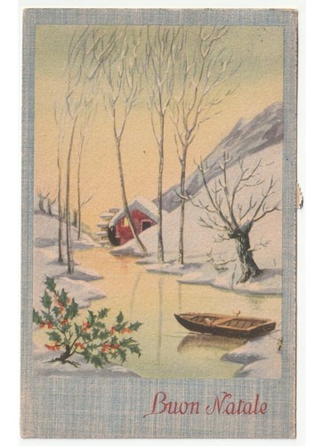 1957 paesaggio innevato - , fiume