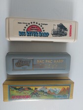 3 x Hohner armonica a bocca come nuova -Big River-Huang Bac Pac Harp-Echo- istruzioni