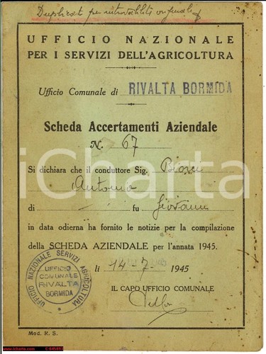1945 rivalta bormida - rivalta, (al)