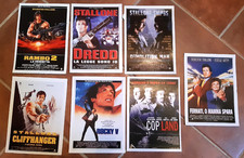 SYLVESTER STALLONE - LOTTO 7 SCHEDE CIAK FILM (ROCKY RAMBO CLIFFHANGER DREDD..)