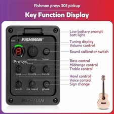 Fishman 4 Band 301 EQ Tuner Piezo Mic Presys Blend Preamplificatore Pickup Chitarra Acustica