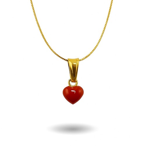 Ciondolo cuore corallo rosso - corallo,