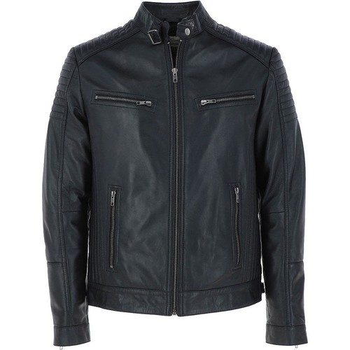 Giacca pelle uomo biker - , vera