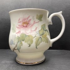 Vintage Berkshire Pink Roses Footed Floral English Bone China Mug Stoke on Trent
