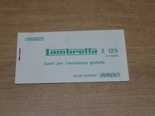 INNOCENTI LAMBRETTA li 125 LIBRETTO BUONI PER L'ASSISTENZA GRATUITA (V22)