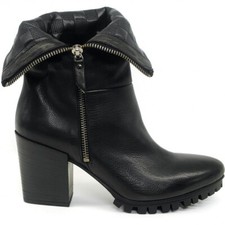 €289 VIC Vic Matie Made in Italy stivaletti tronchetti casual in pelle nera 38