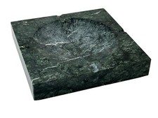 Posacenere in marmo verde vintage, portacenere in pietra di marmo naturale verde