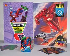 PEPSICARDS Marvel Set Completo 113/113 + DC Full Set 116/116 Carte 1995 Ristampa