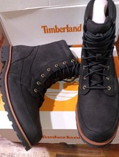 Stivali da uomo Timberland Attleboro Premium Jet in pelle nera taglia 9 nuovi scatola mai aperti
