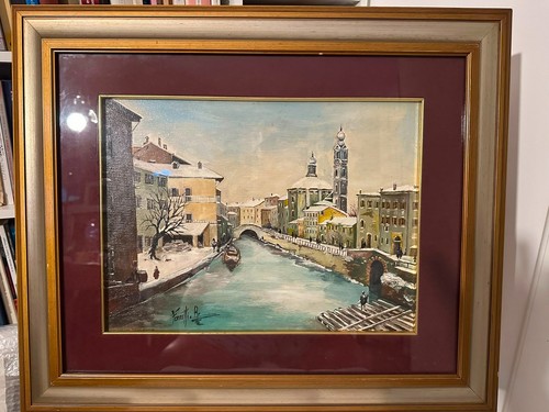 Quadro olio naviglio - quadro,