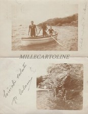 BOGLIASCO - Tre Uomini in Barca 1901 - 2 Fotocartoline