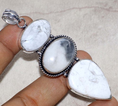 Ciondolo howlite lungo - howlite,