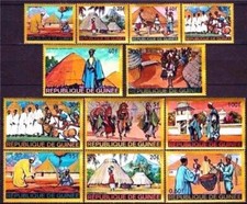 Guinea 1968 Dogana Folklore Musica Danza Tribale Costumi Cibo/Cucina 12v MNH