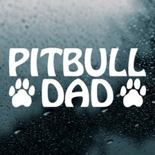 Decalcomania vinile Pitbull Dad | stampe zampe di cane Pittie Amstaff Terrier | stick fustellato