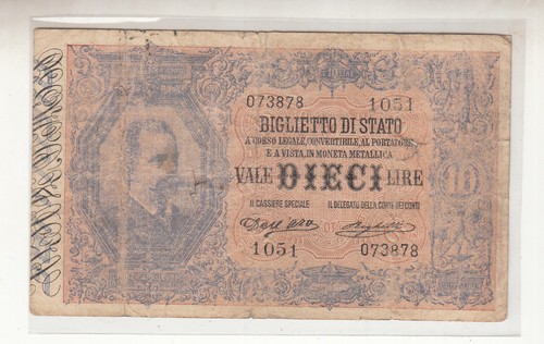 Banconota regno italia - italia, 10