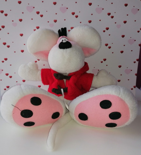 Diddl peluche con giacca rossa