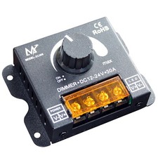 Dimmer LED 12V 24V 30A 360W Regolatore PWM Alloggiamento Metallo DC Cavo Striscia LED 12 24