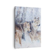 Quadro su Tela 70x100cm lupo animale foresta Stampe Immagini Quadri Murale