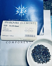 Swarovski Bi-cono Perline 5328 4mm Cristallo Bermuda Blu 1440 pz Confezione Sigillata Fuori Produzione