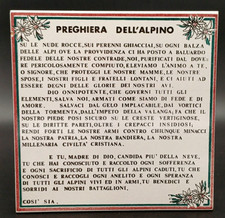 ALPINI PREGHIERA DELL'ALPINO PIASTRELLA IN COTTO