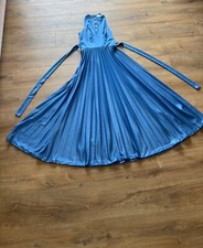 Maxi abito vintage anni 70 blu