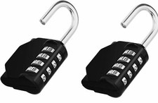 Coppia Lucchetto Nero Impermeabile a combinazione 4 cifre da esterno o interno