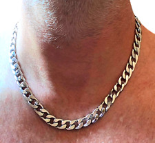 Collana catena in acciaio inox da uomo donna maglia cubana lunga 50 cm 10 mm rap