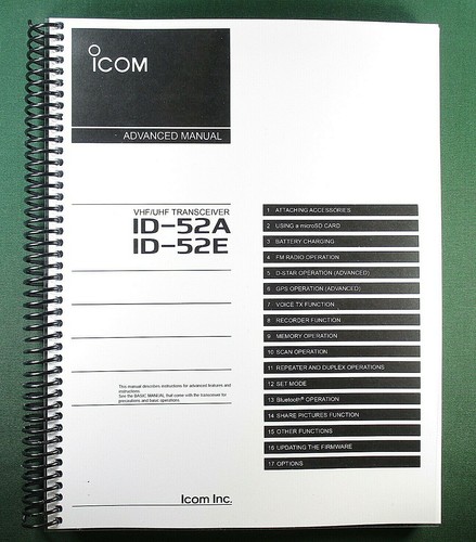 Icom 52a manuale - id-52a, istruzioni