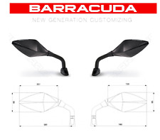 BARRACUDA coppia specchi specchietti retrovisori RACE neri universali