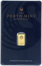 Lingotto oro Gold Ingot bar : 1 gram pure gold 999.9 24k : PERTH MINT Australia