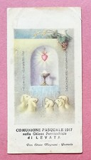 Santino Holy Card a libretto 1947:  Comunione pasquale - Parrocchia di Levata