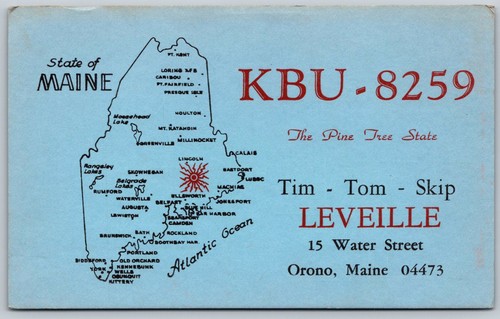 1970 maine qsl - maine, cartolina