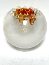 Glass Sphere Ceiling Light/Lamp 70' Mazzega/Zuccheri/Murano? Amber/White/Clear