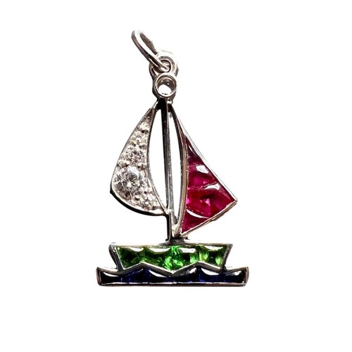 Ciondolo charm art deco yacht - ciondolo,