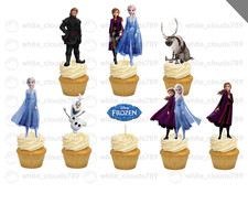 16 Topper Cupcake Disney Frozen Elsa Anna Olaf scegli bomboniera festa compleanno
