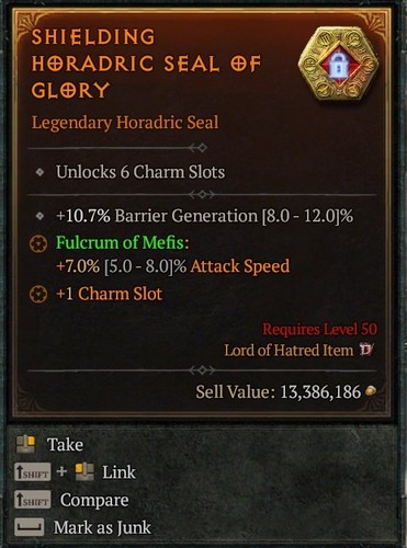 Slot horadric seal warlock - slot,