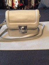 MARC BY MARC JACOBS LUSSO BORSA PELLE PEBBLED STRAP GREY SILVER ORIGINAL JAX