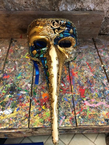 Maschera veneziana dorata - veneziana, per