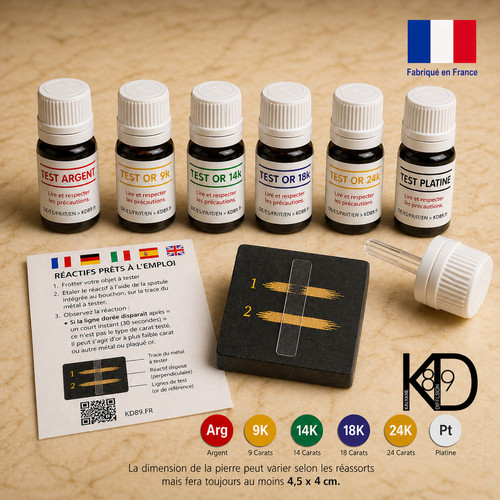 Kit testeur acide 14k - testeur, 9k