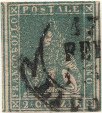 ANTICHI STATI ITALIANI - Granducato di TOSCANA: 2° Emissione (1857), #13a.