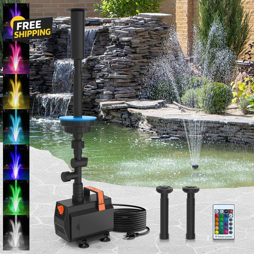 Pompa fontana laghetto led - fontana,