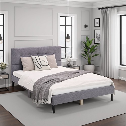 Letto imbottito 120x200 grigio - letto,