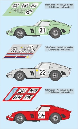 Decals ferrari 250 gto test - gto, le