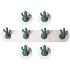 2 Set Ganci a Forma di Cactus Autoadesivi Portaoggetti Appendiabiti da Parete Senza Punzoni
