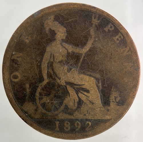 1892 victoria one penny - 1892, coin